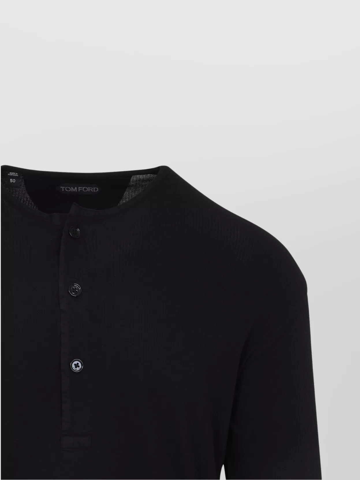 Tom Ford Ribbed Cotton Henley T-Shirt