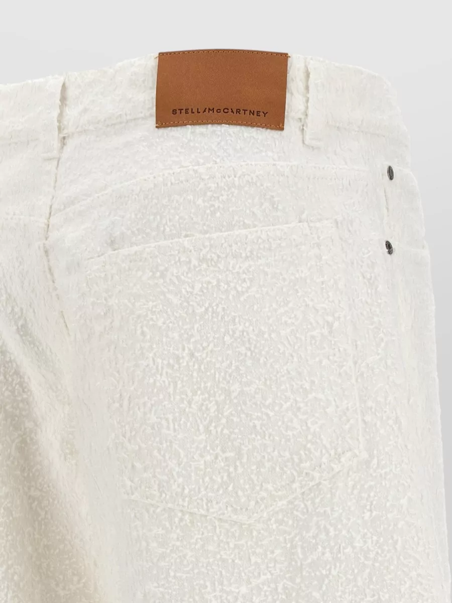 Stella Mccartney Denim Boucle Mid-Rise Wide-Leg Jeans