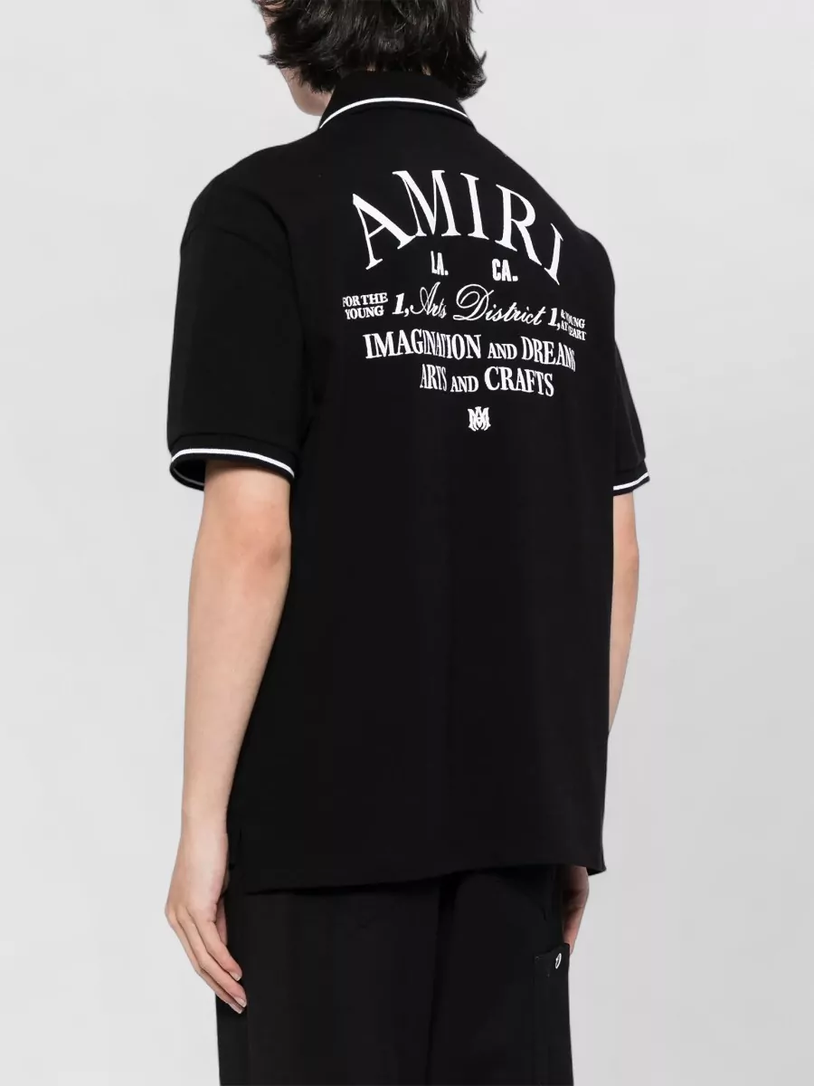 Amiri Arts District Ribbed Collar Polo Shirt