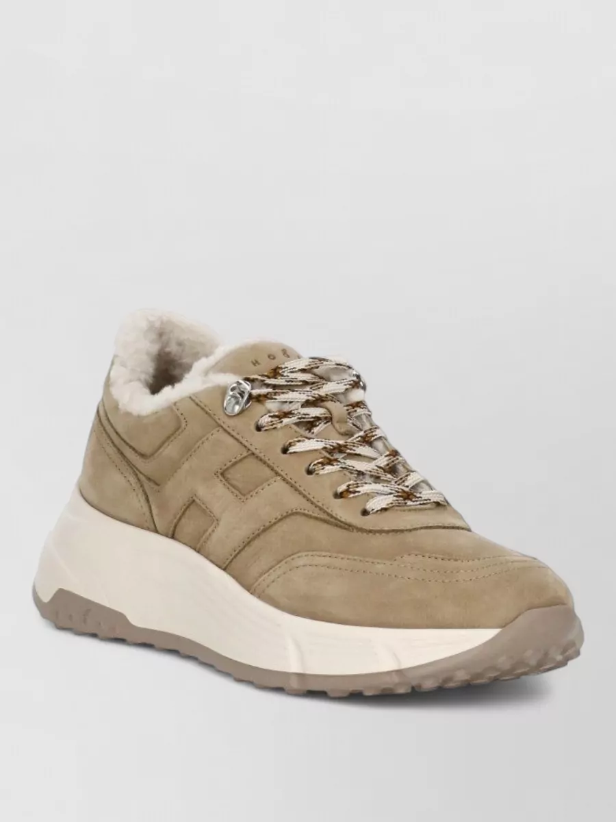 Hogan calf leather low top lace-up sneakers