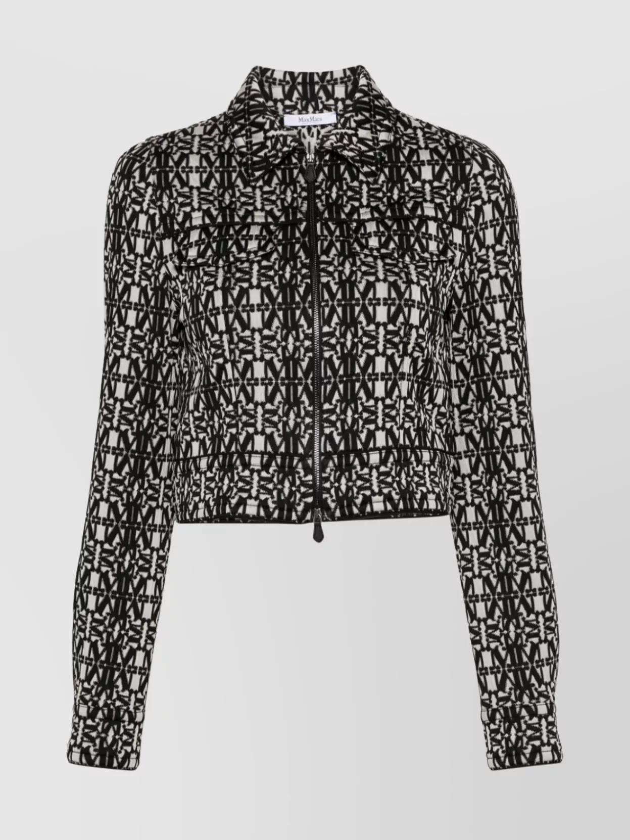 Max Mara Black Tony Monogram-pattern Cropped Jacket