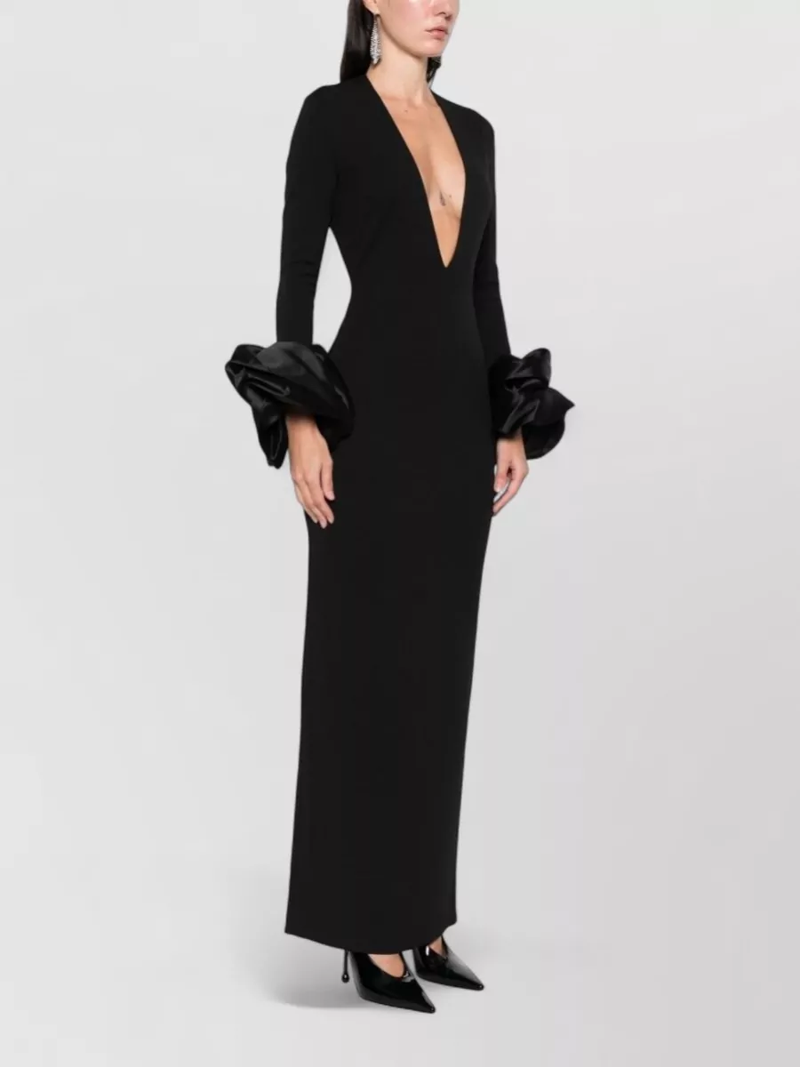 Solace London V-Neck Long-Sleeve Maxi Dress