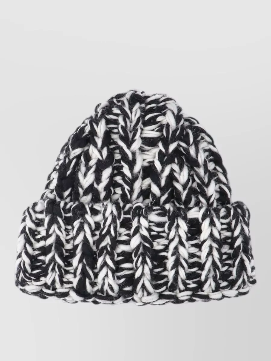 Ami Paris wool chunky-knit oversized beanie