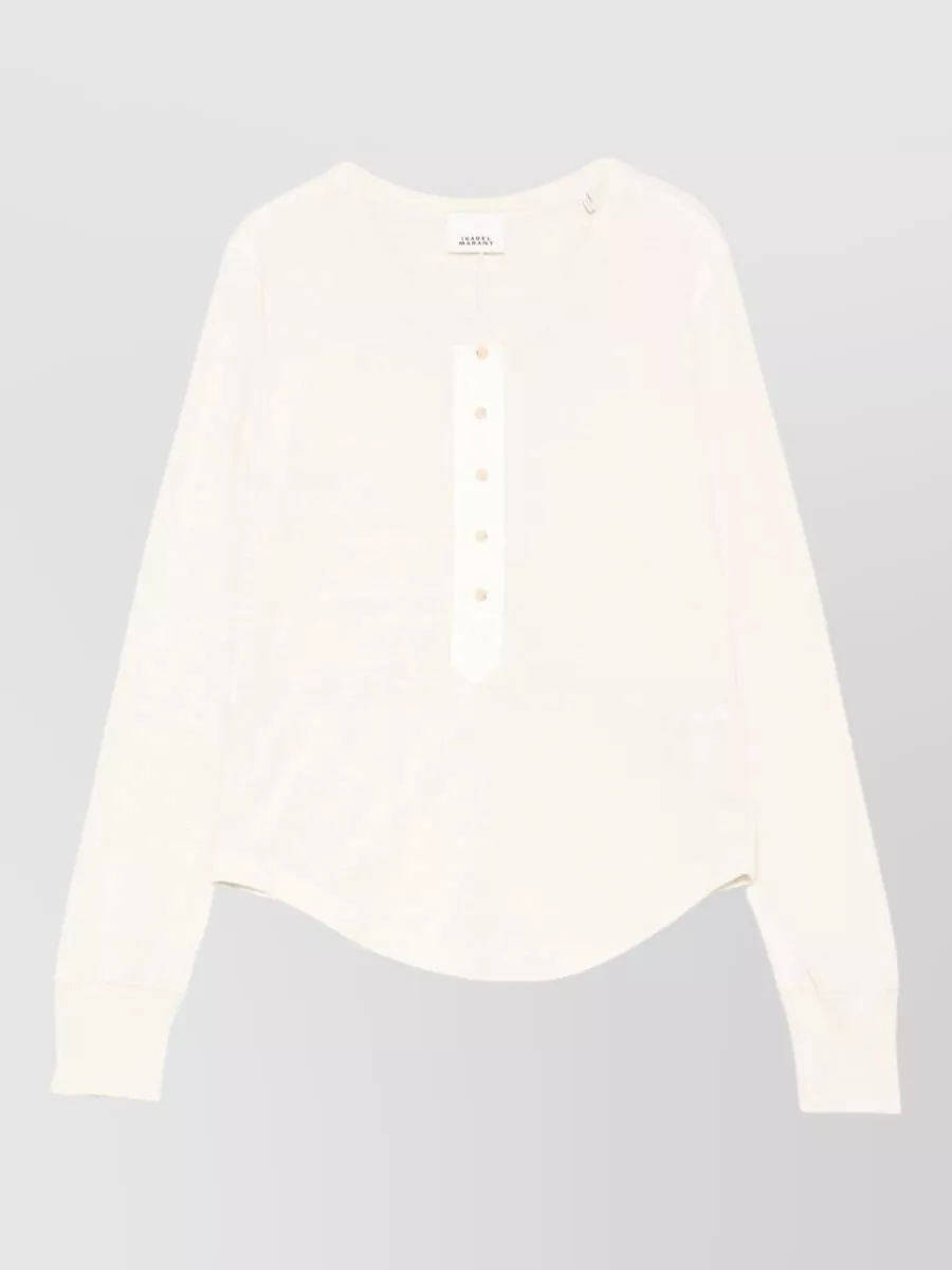 Isabel Marant silk crew-neck long-sleeve knitted top