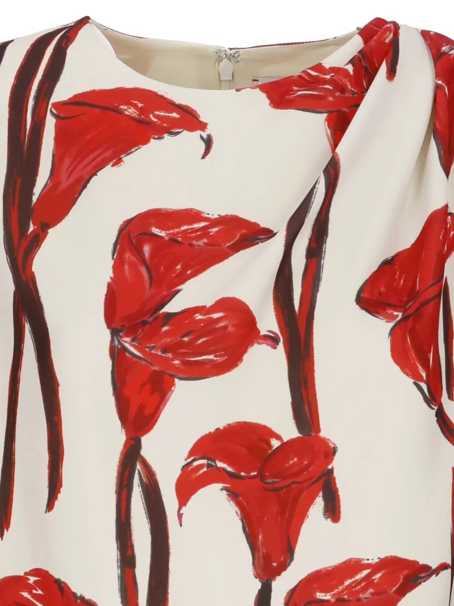 Carolina Herrera Floral-Print Long-Sleeve Blouse