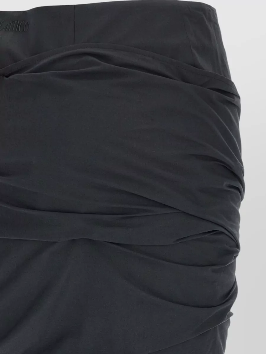 The Attico Cotton Draped Mini Skirt