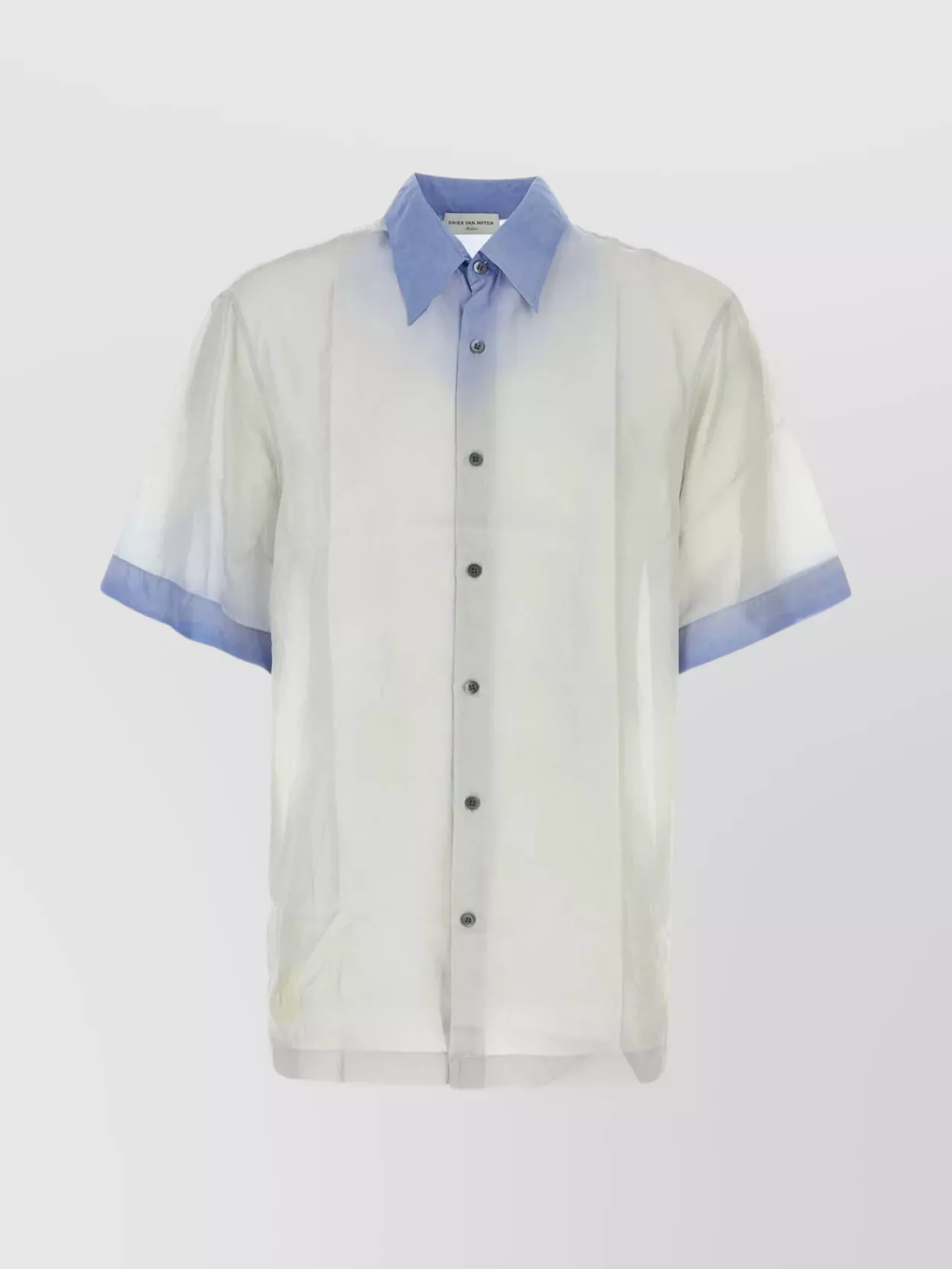 Shop Dries Van Noten Silk Shirt With Hemline Slits And Contrasting Cuffs