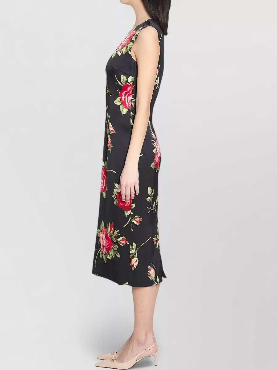 Dolce&Gabbana Floral-Print Sleeveless Slim-Fit Midi Dress