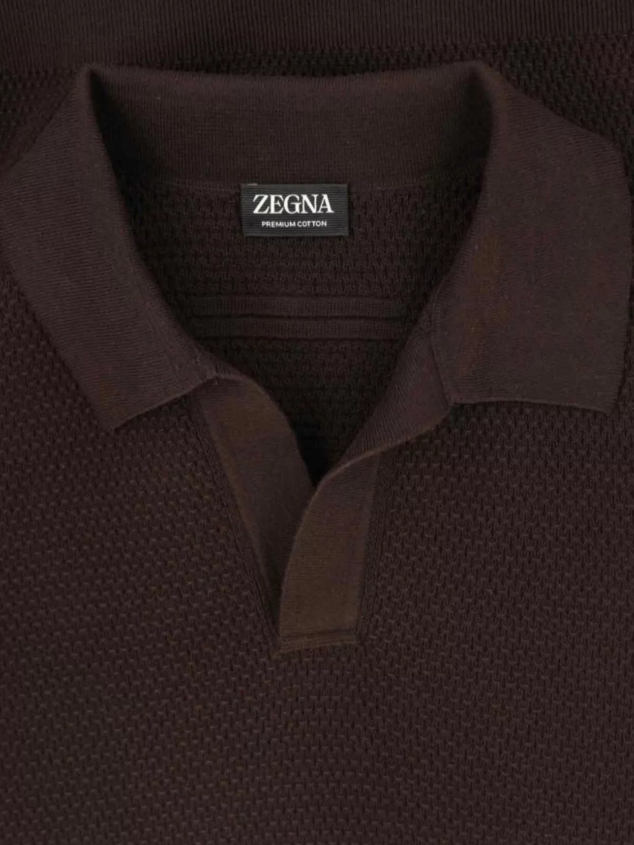 Shop Zegna Short Sleeves Polo Collar Textured Fabric