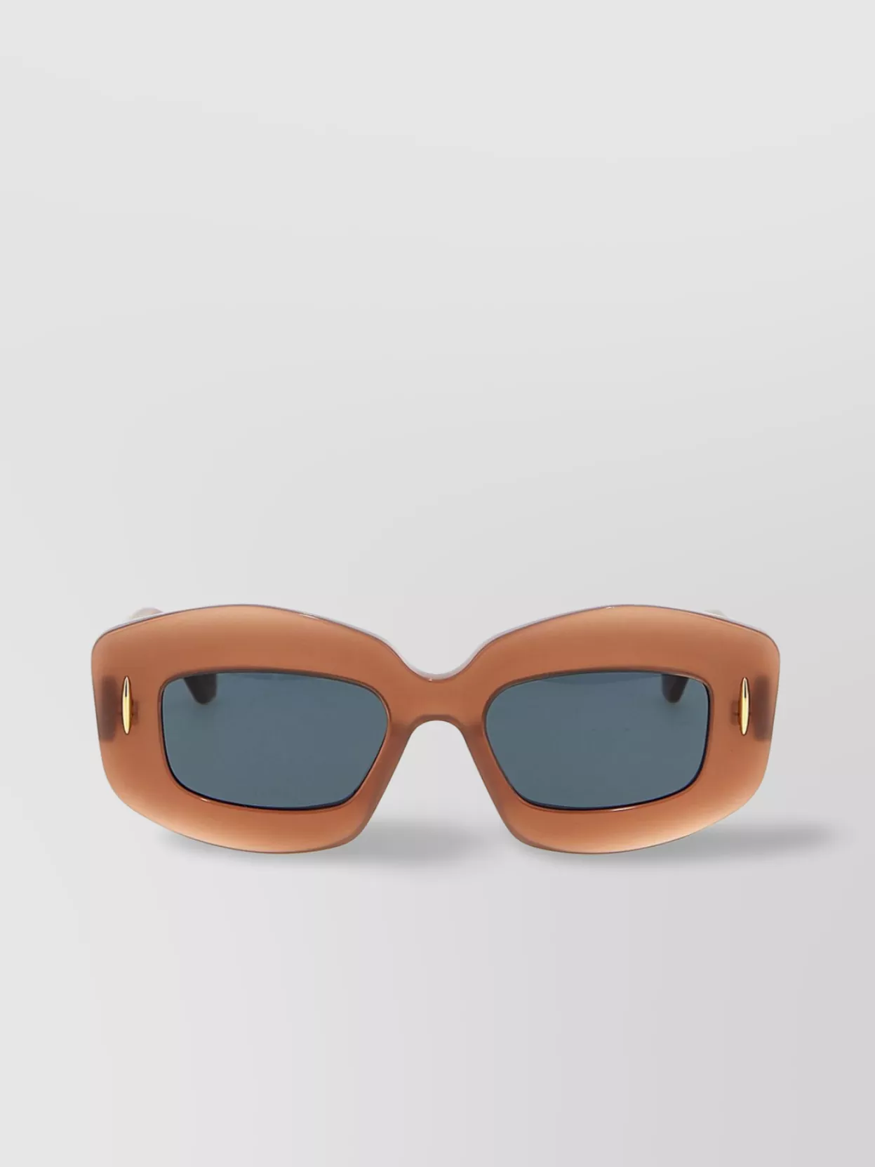 Loewe Iconic Rectangular Frame Sunglasses With Thick Temples In Brown