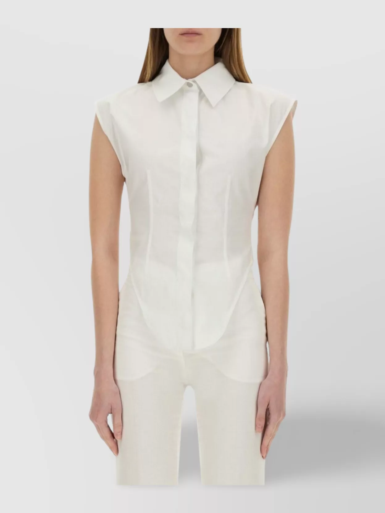 Sportmax Saturday Cap Sleeve Collared Top