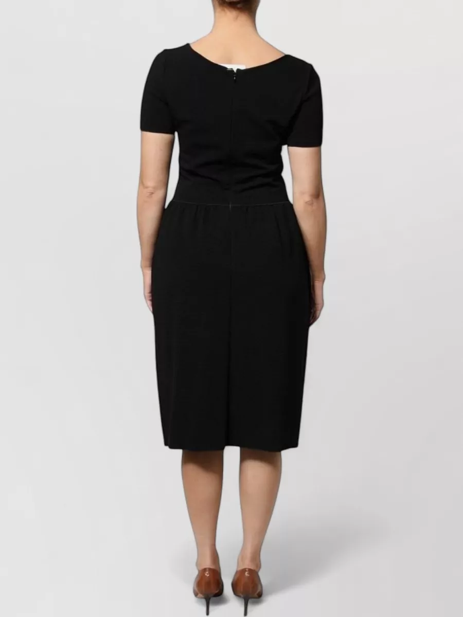 Emporio Armani Short-Sleeve Sheath Midi Dress