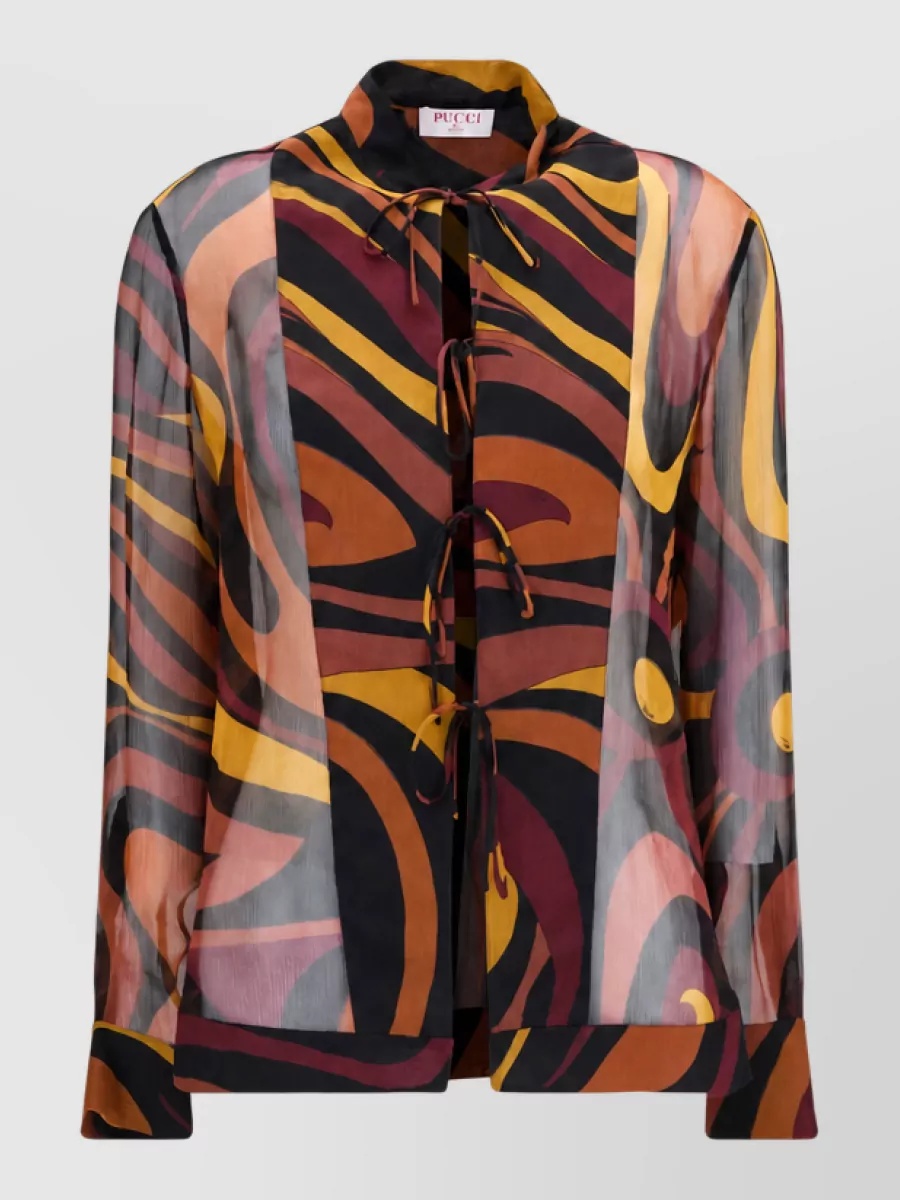 Pucci Silk Printed Blazer In Multi