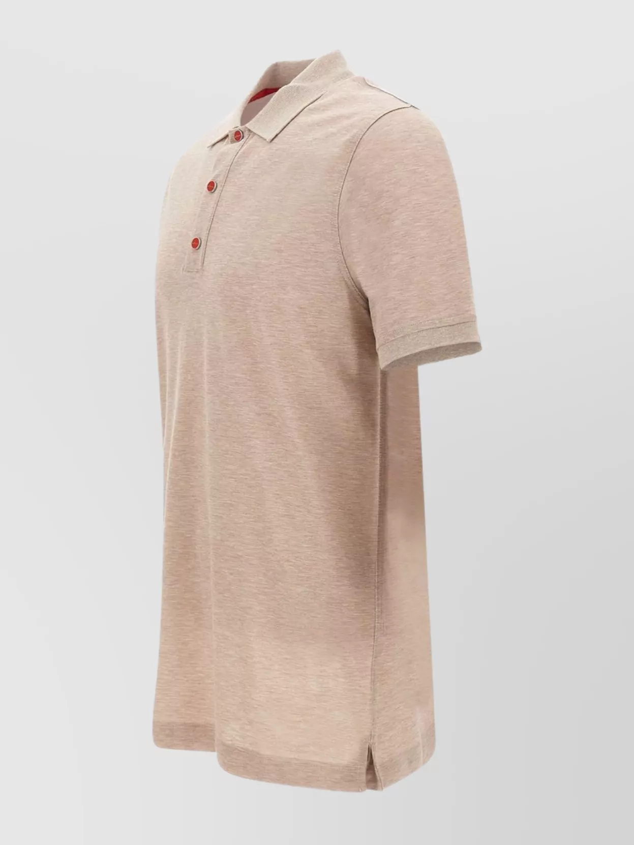 Shop Kiton Ribbed Hems Cotton Polo Shirt
