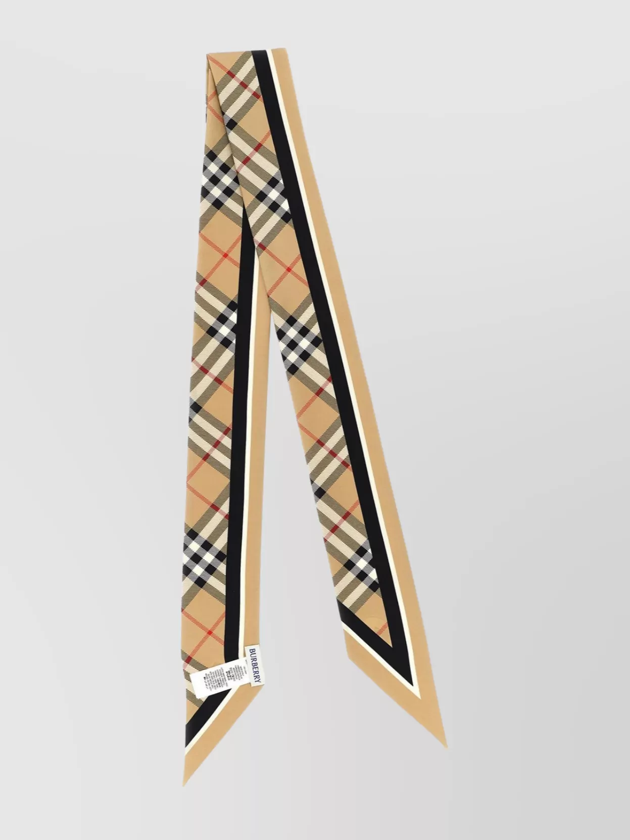 Burberry Long Plaid Silk Bandeau With Pointed Ends