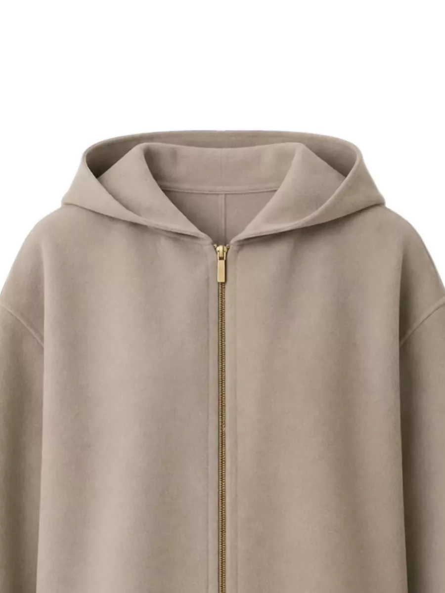 S Max Mara Virgin Wool Hooded Oversized Coat