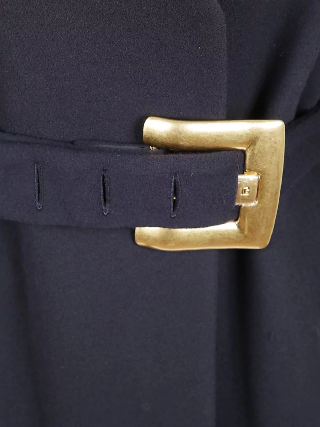 Balmain Belted Oversized Coat Draped Back