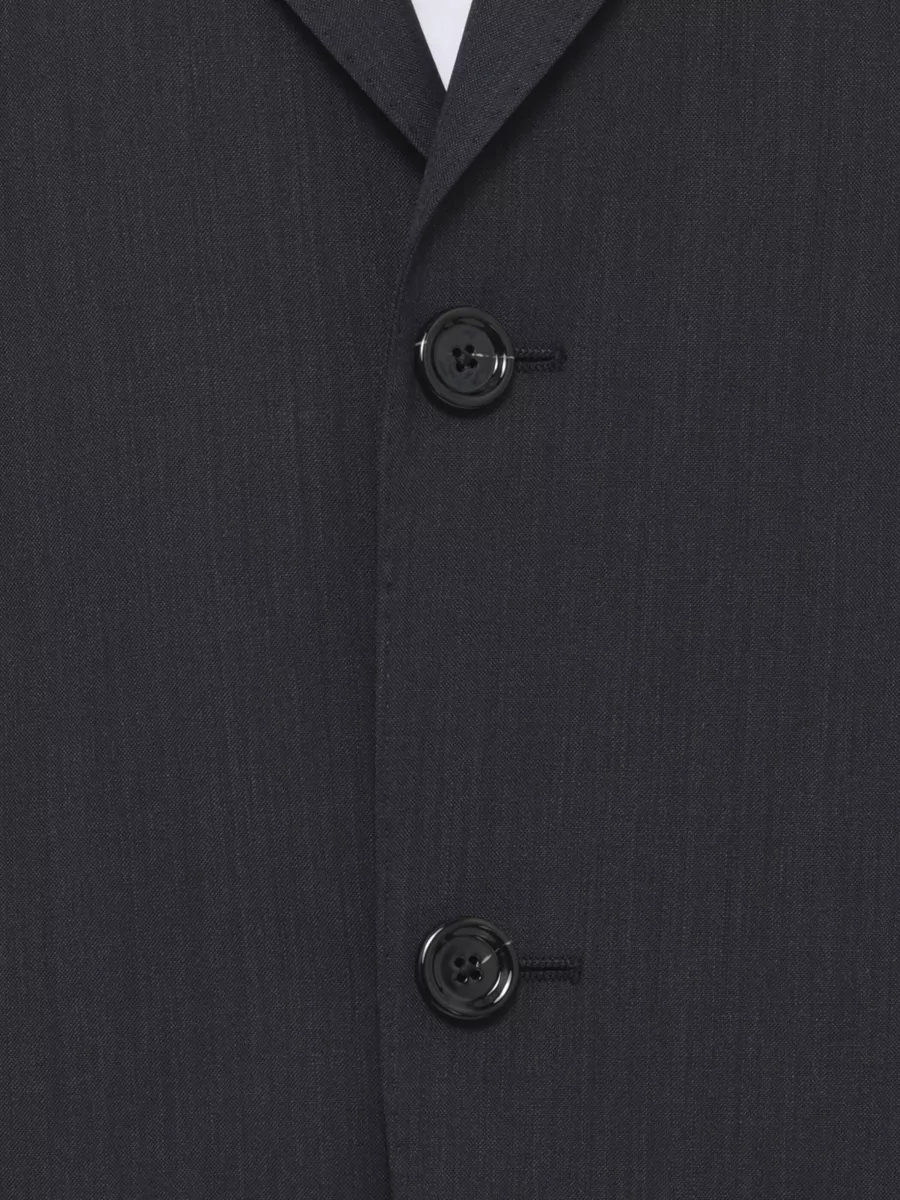 Lardini Wool Suit Notch Lapel Structured Tailoring In Blue