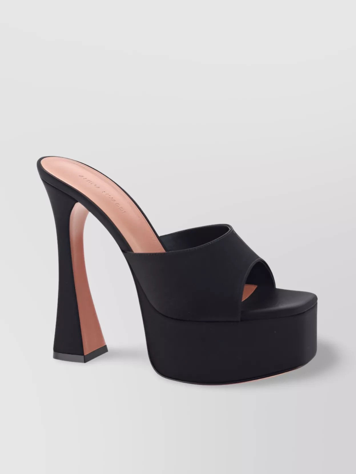 Amina Muaddi Calfskin Geometric Heel Sandals In Black