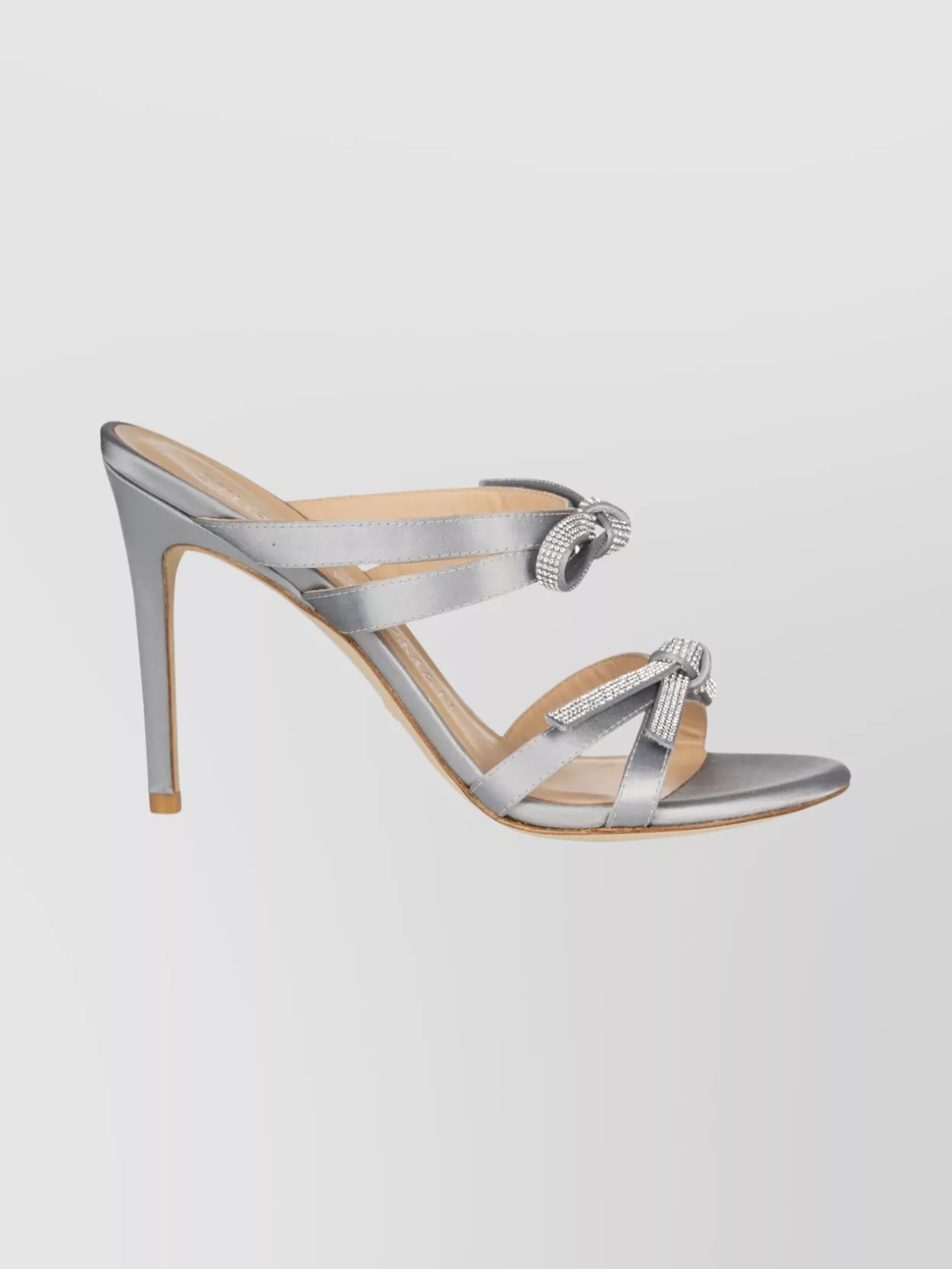 Stuart Weitzman Bow Detail Open Toe Stiletto Mules