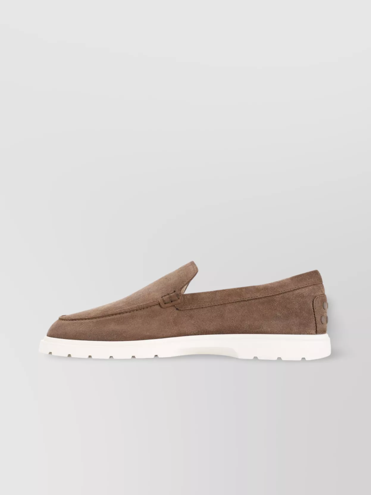 Tod's Loafers With Round Toe And Rubber Sole In White