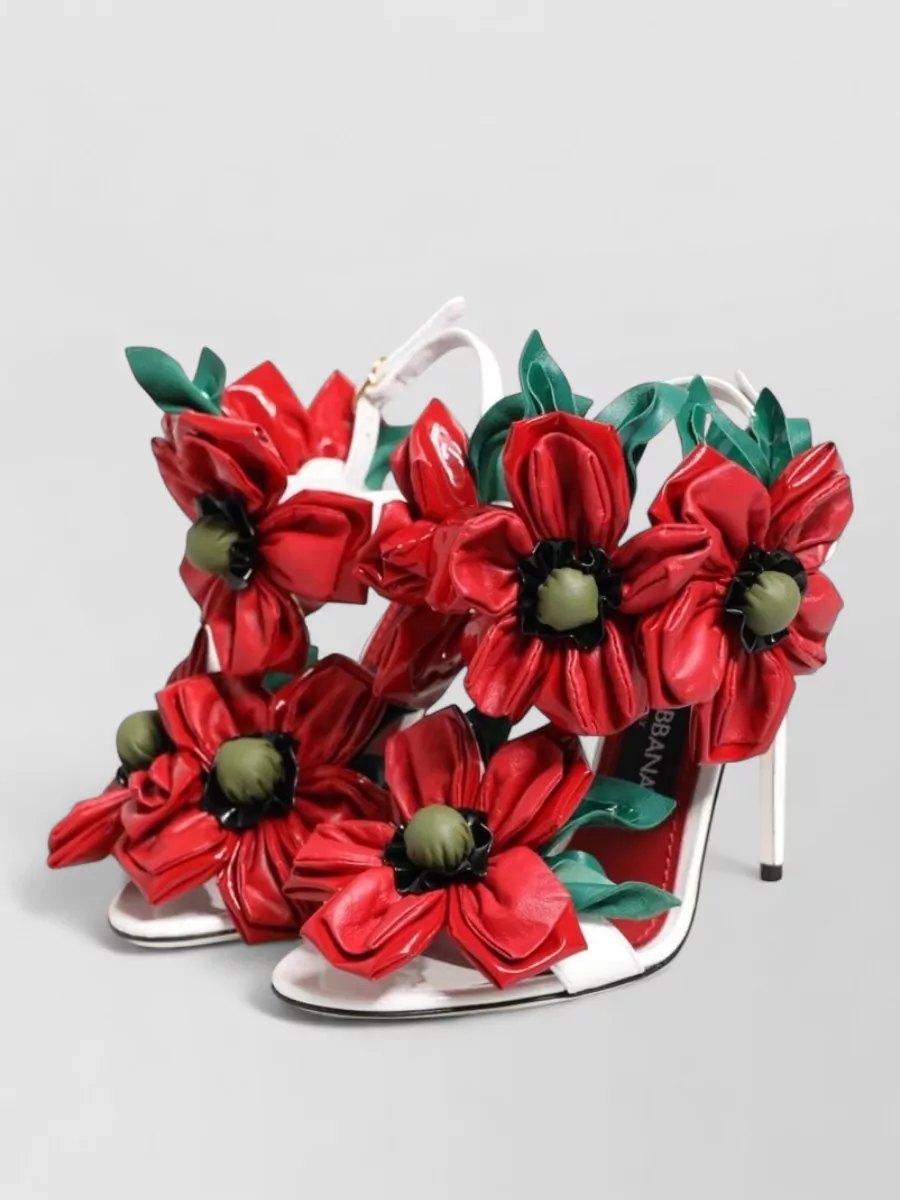 Dolce&Gabbana Leather Floral Sandals
