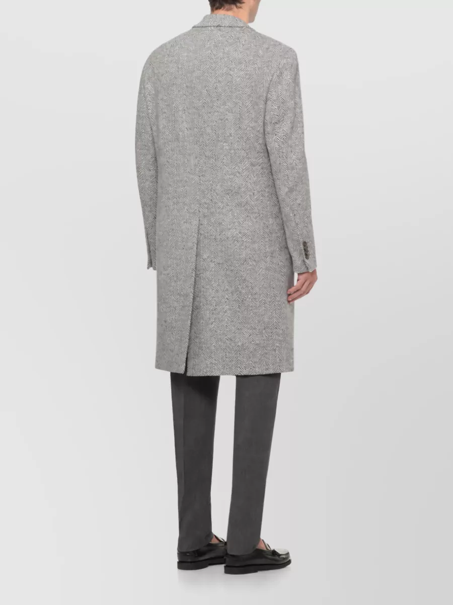 Lardini Herringbone Wool Coat