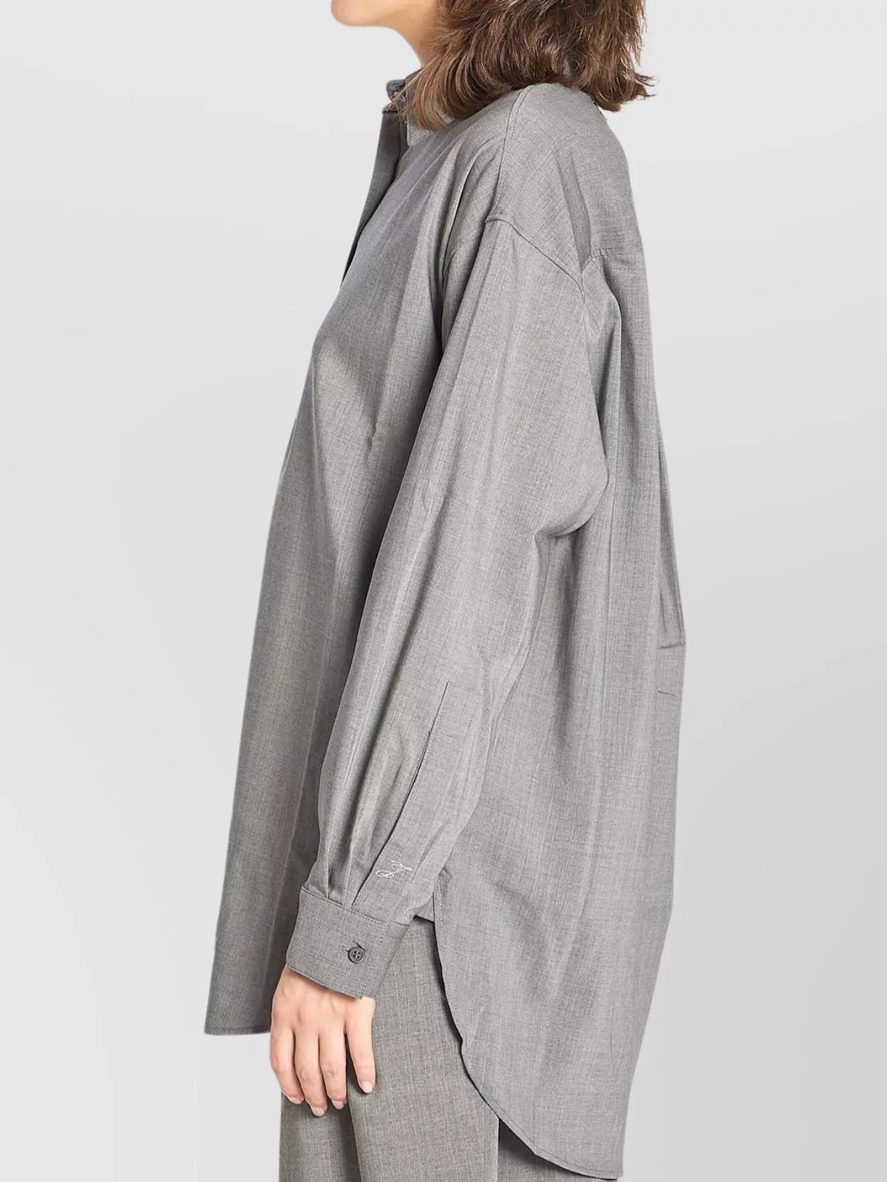 Jacquemus Men's Wool Relaxed Fit Shirt With Rounded Hem