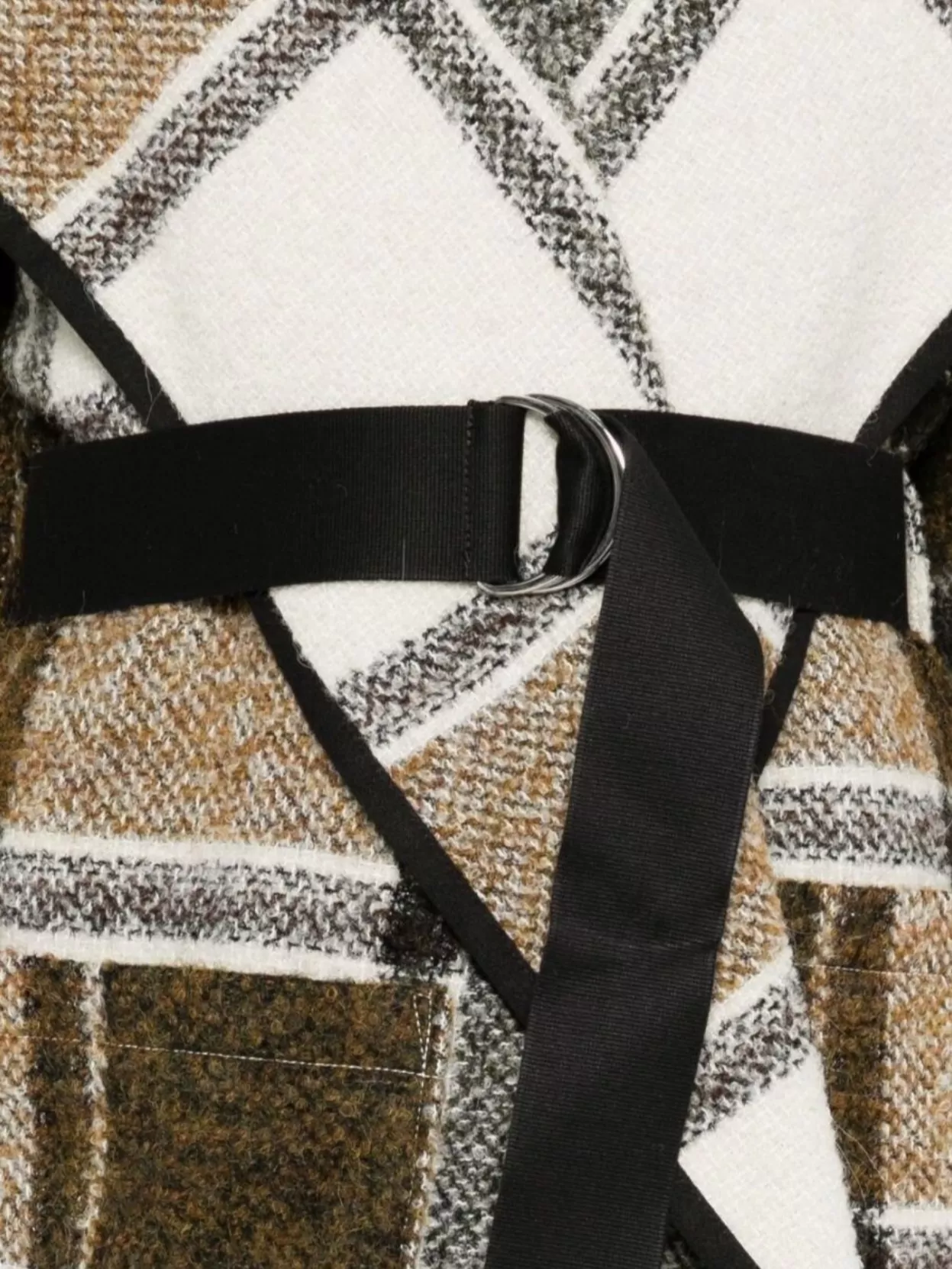 Iro Long Hooded Coat Checked Pattern In Brown