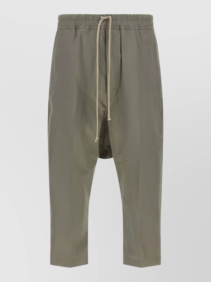 Rick Owens cotton cropped drop-crotch shorts