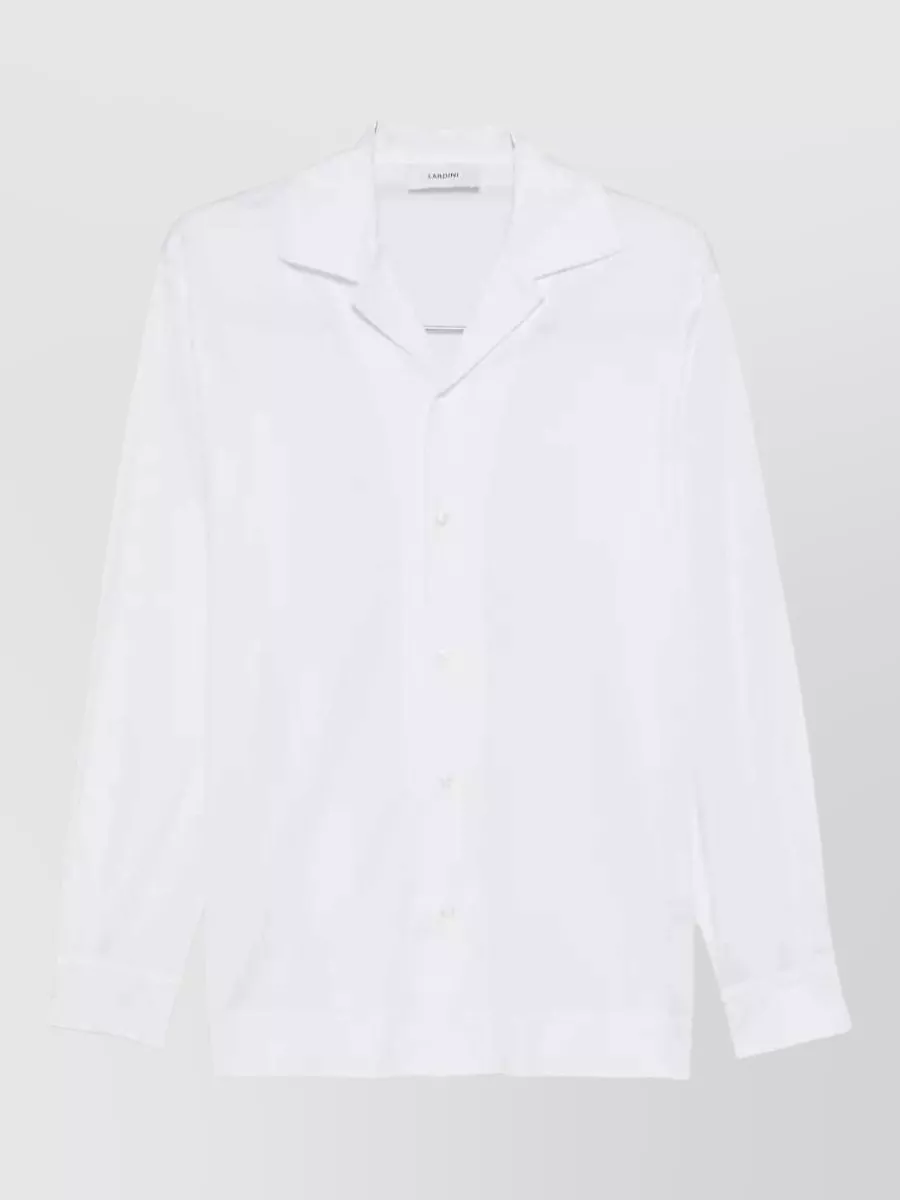 Lardini Cotton mandarin collar long-sleeve shirt