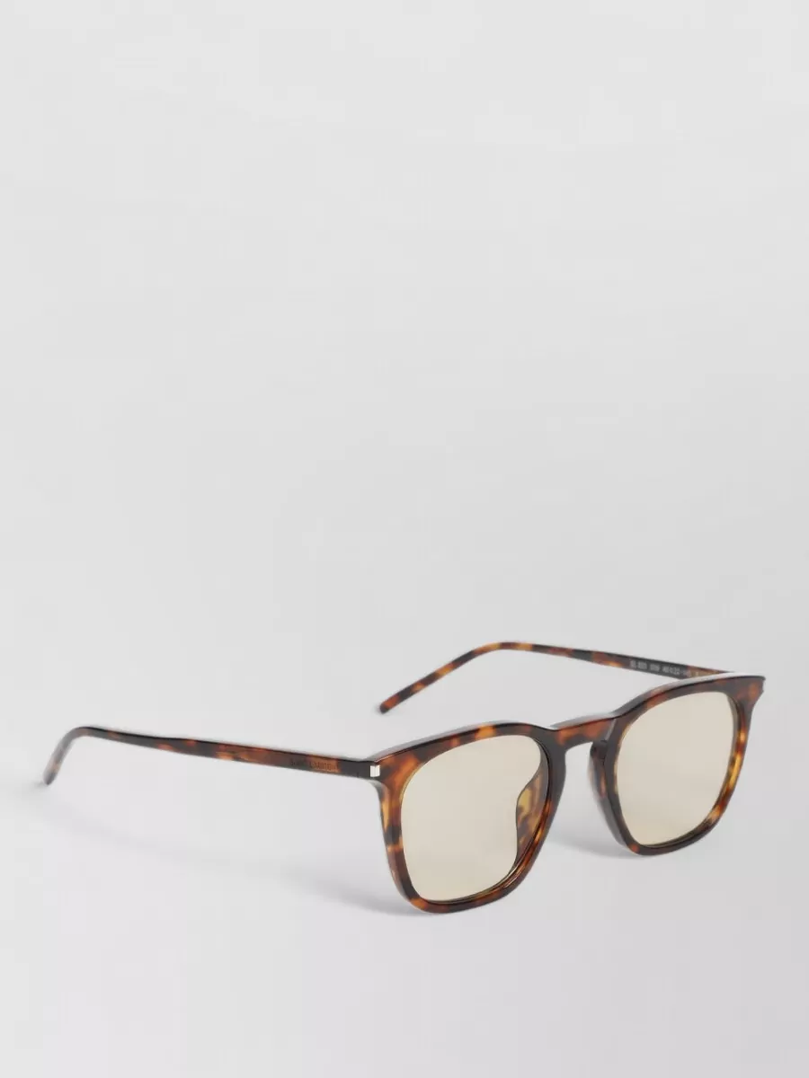 Saint Laurent Square Sunglasses Tortoiseshell Frame Tinted Lenses