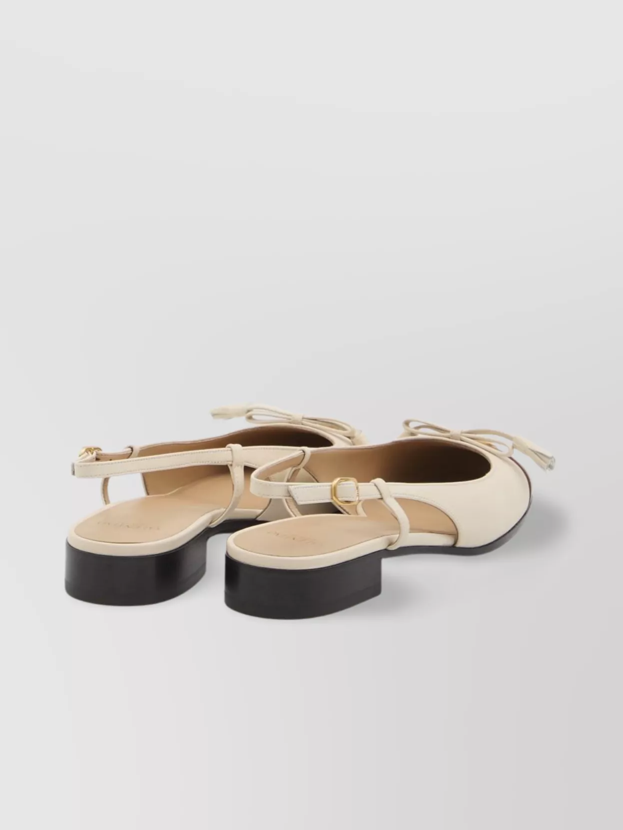 Valentino Garavani Vlogo Two-tone Slingback Ballet Flat In Neutral