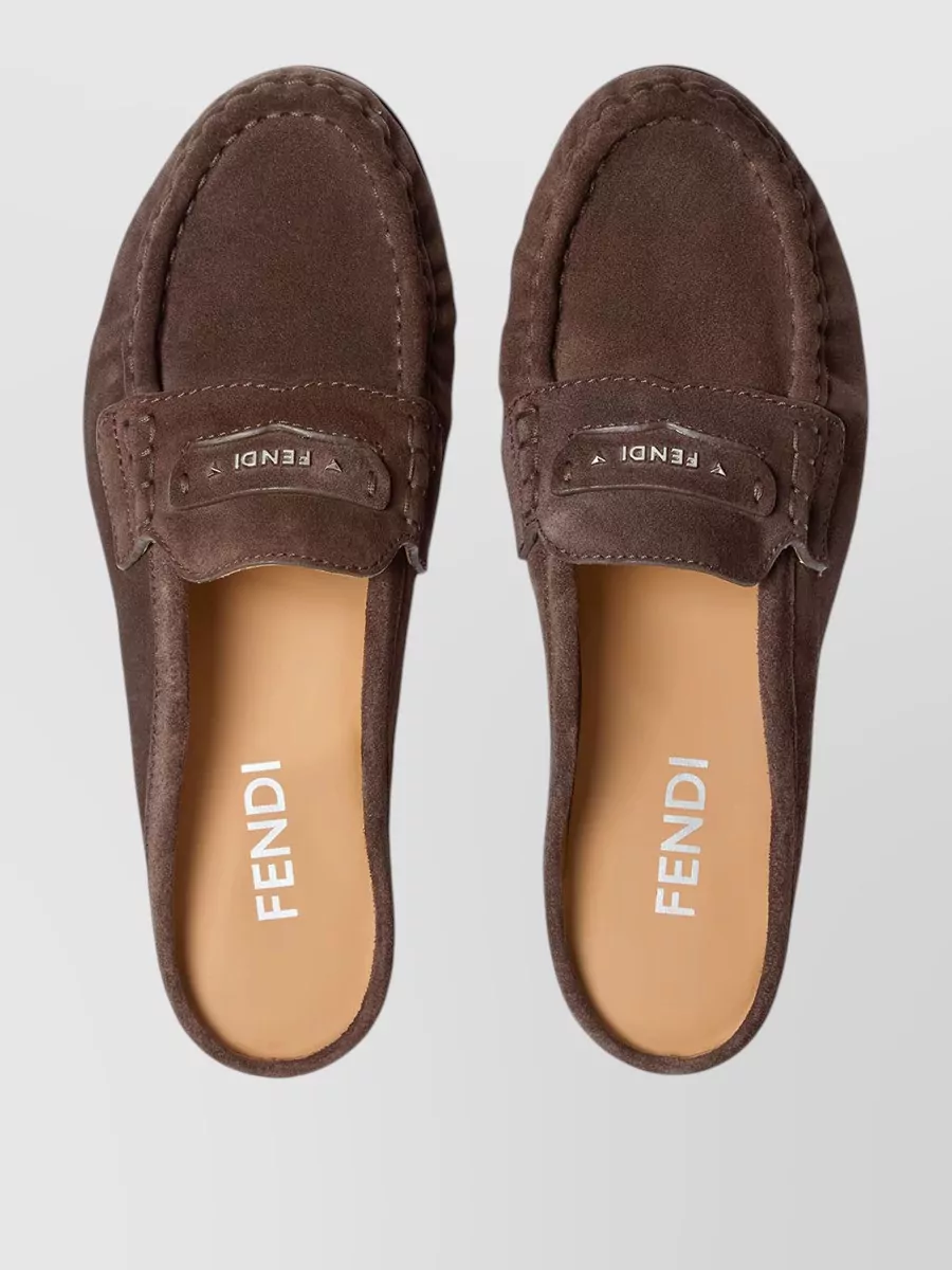 Fendi Leather Scrunch Loafers