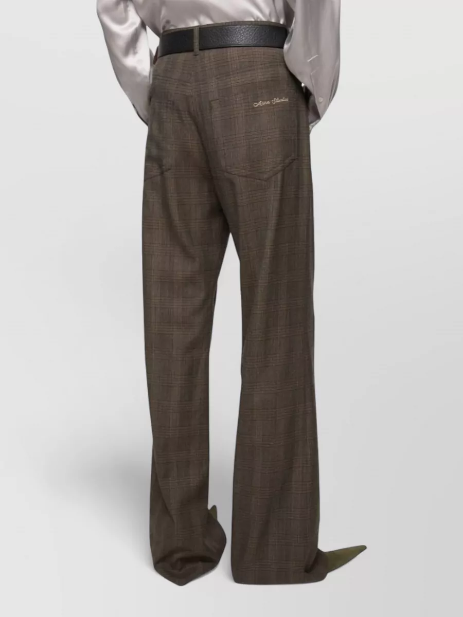 Acne Studios Checked Straight-Leg Tailored Trousers