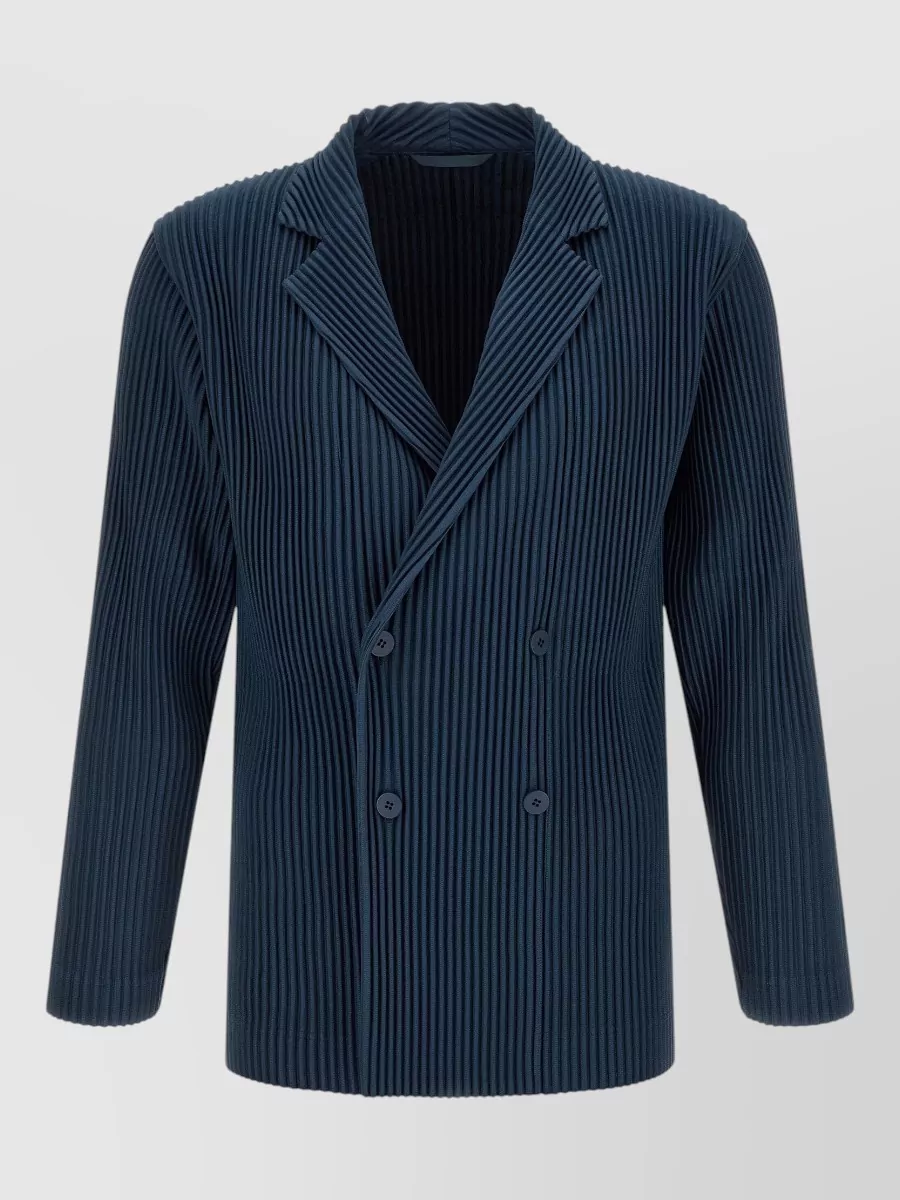 Homme Plisse Issey Miyake Pleated double-breasted blazer