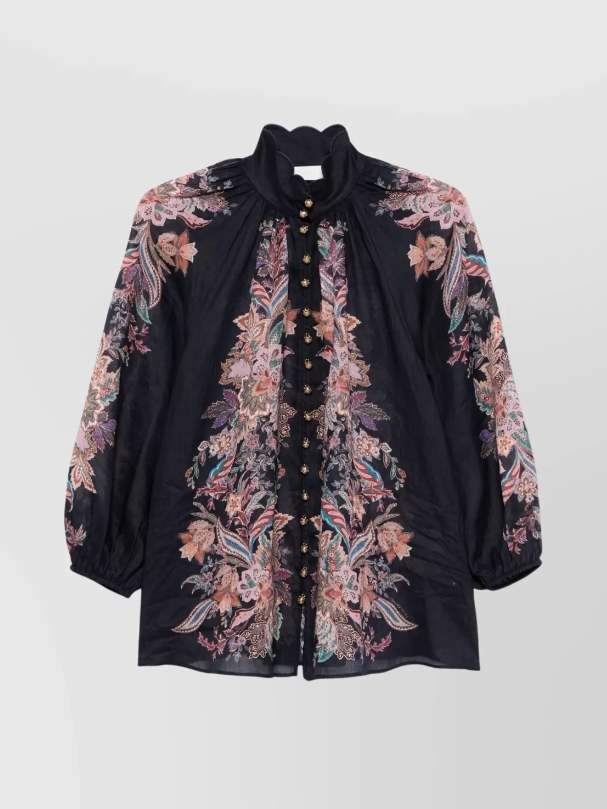 Zimmermann Ramie and gold lace blouse | The Fashion Square