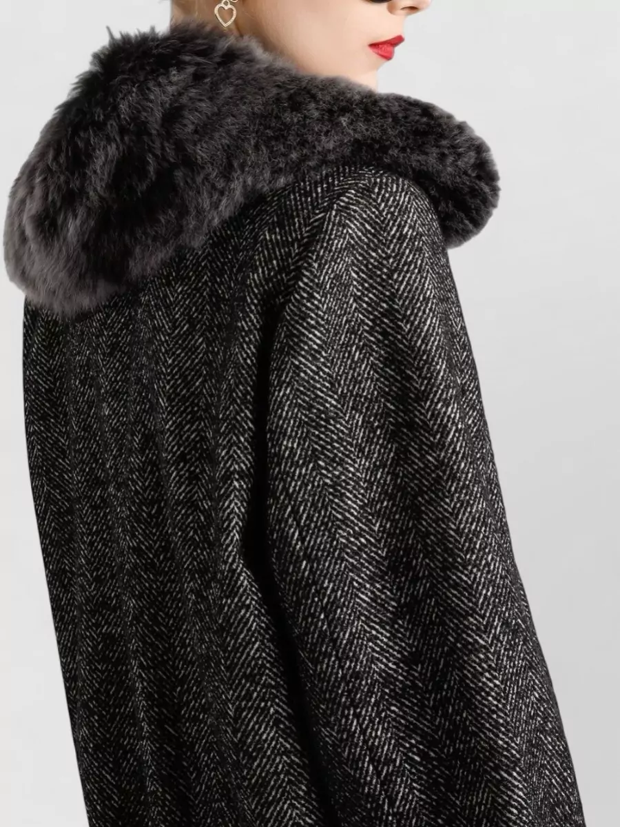 Dolce&Gabbana Herringbone Bomber Jacket Virgin Wool Blend