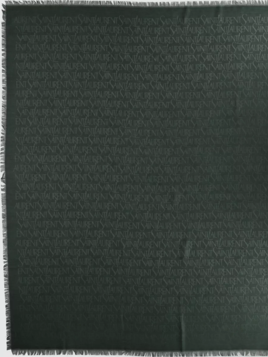 Saint Laurent Silk Wool Square Scarf