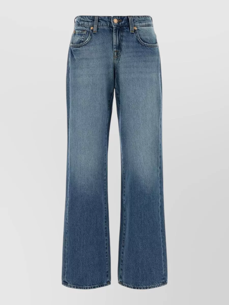 7 For All Mankind denim low-rise straight-leg jeans