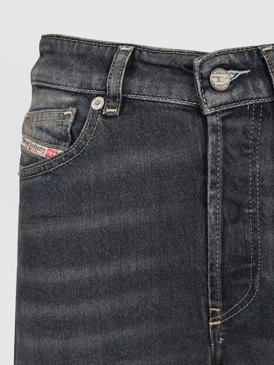 Diesel Mid-Rise Straight-Leg Denim Trousers