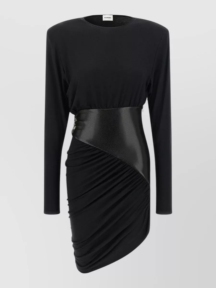 The Andamane asymmetric draped mini dress