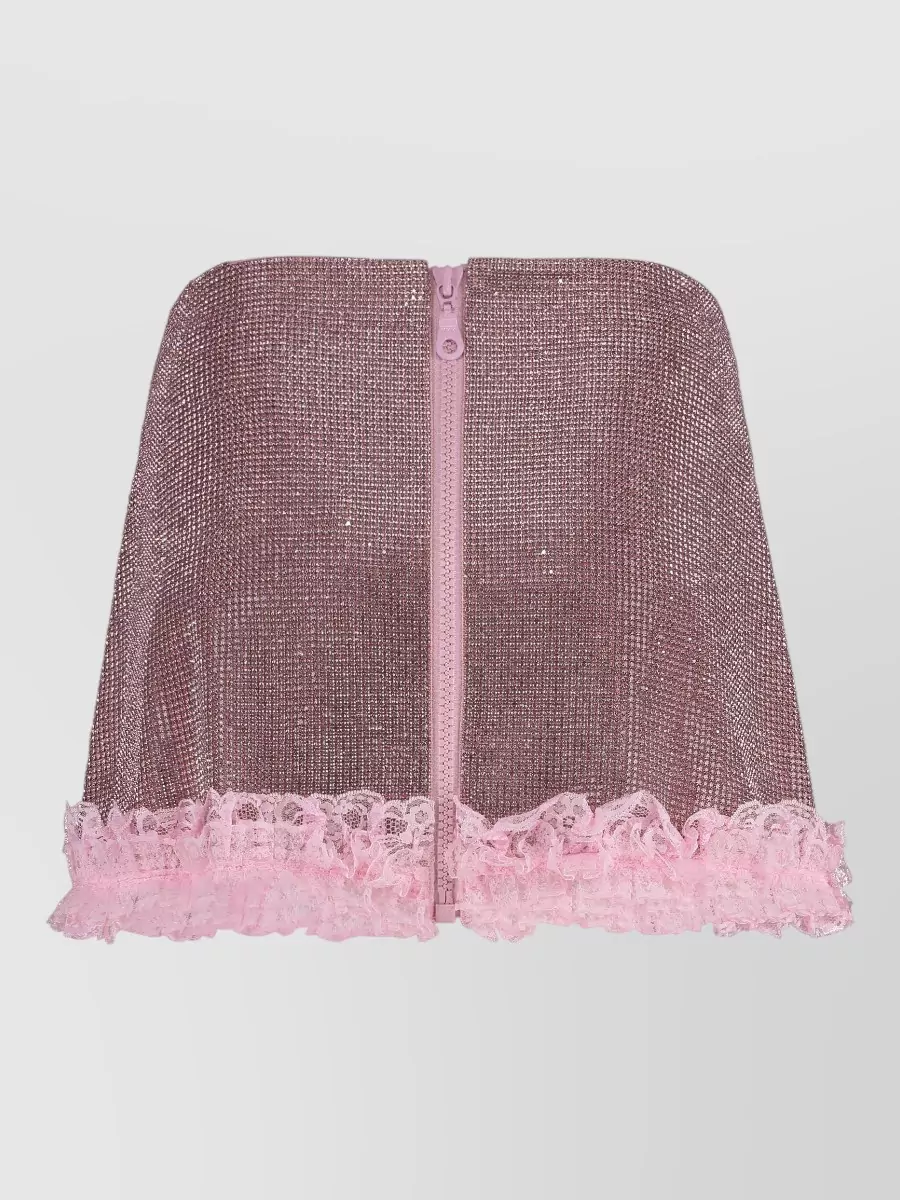 Self-Portrait Embellished mini skirt