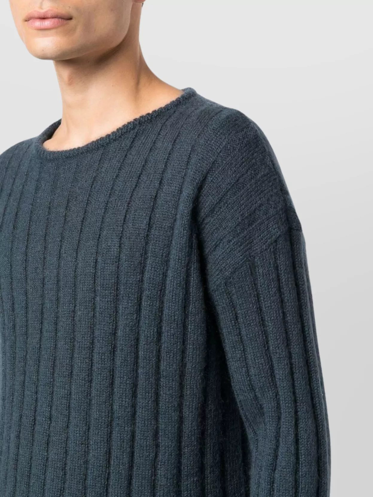 Giorgio Armani Ribbed Texture Round Neck Long Sleeves