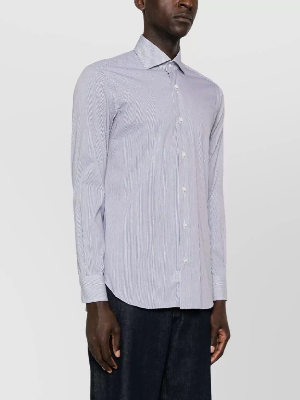 Barba Long Sleeve Shirt Curved Hem Design