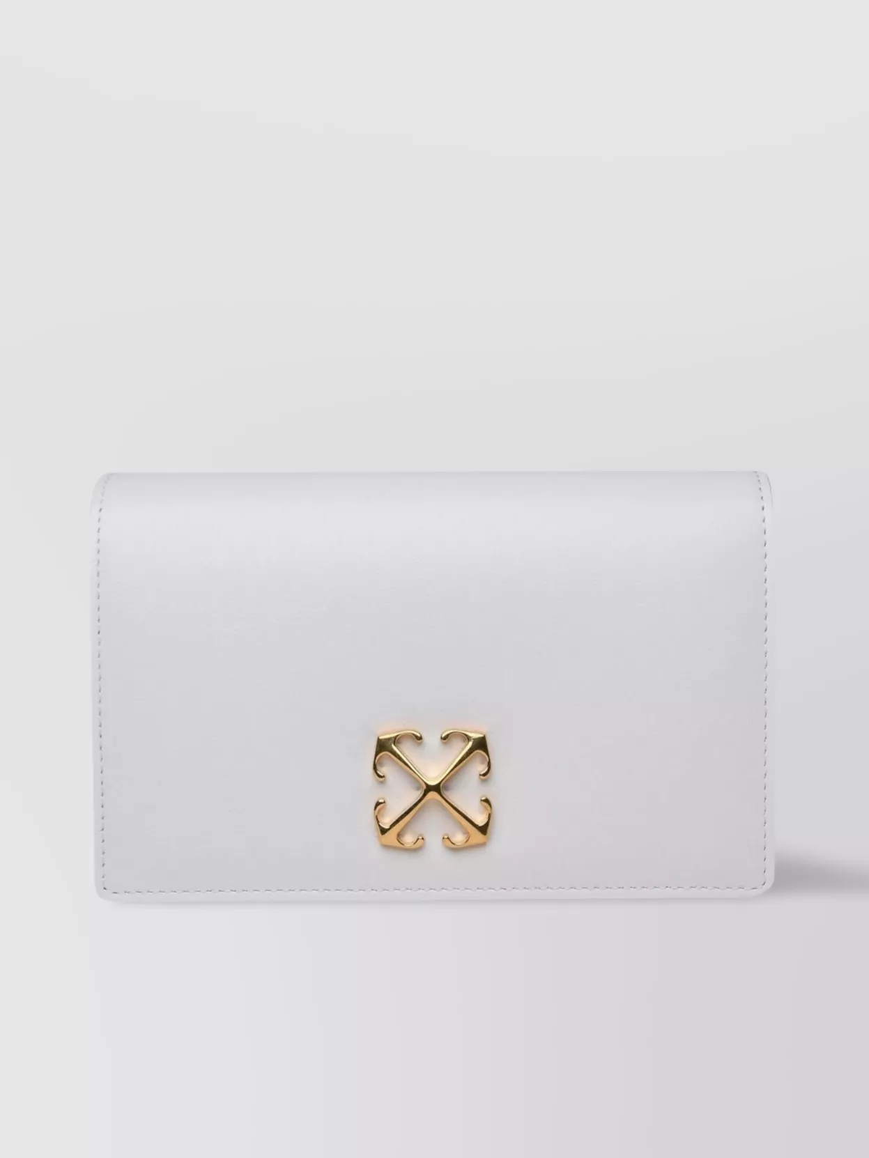 Off-white Leather Clutch Bag Chain Strap
