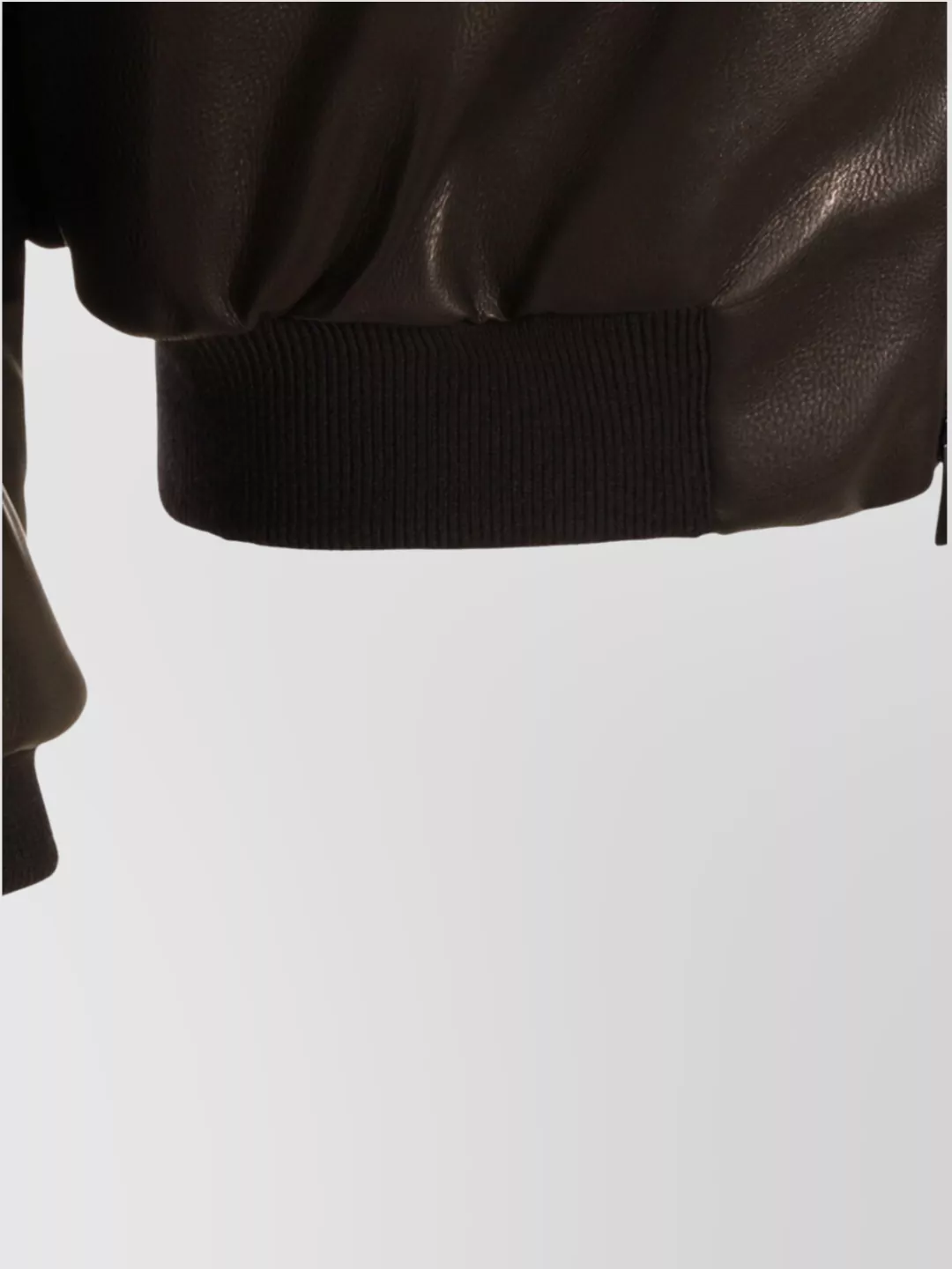 Fear Of God Hooded Leather Jacket With Ribbed Cuffs And Hem