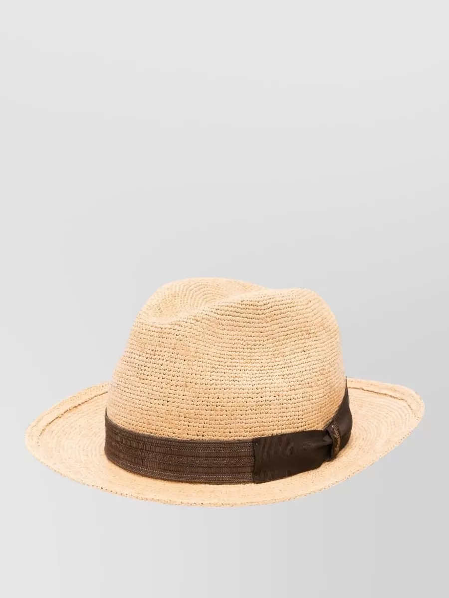 Borsalino Straw Woven Fedora Hat