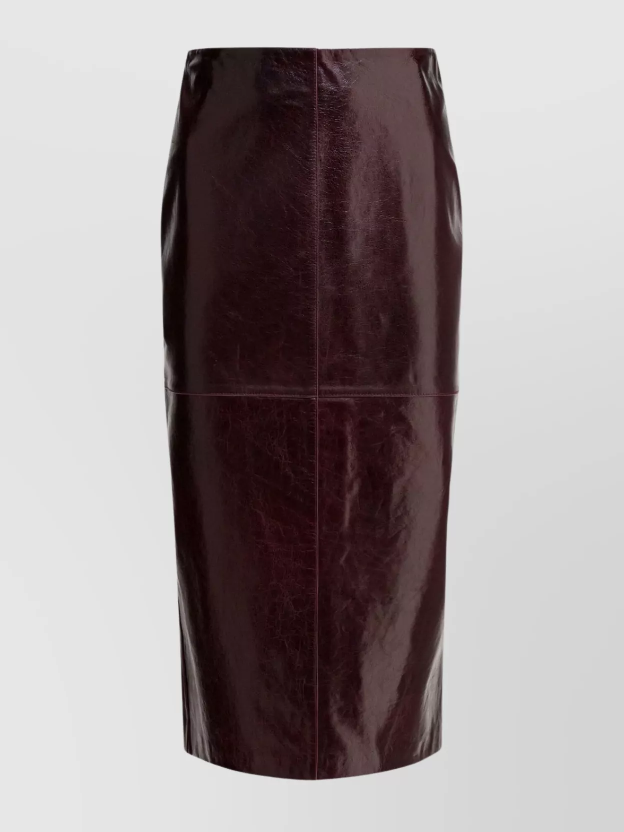 Sportmax Glossy Leather Midi Length Skirt In Brown