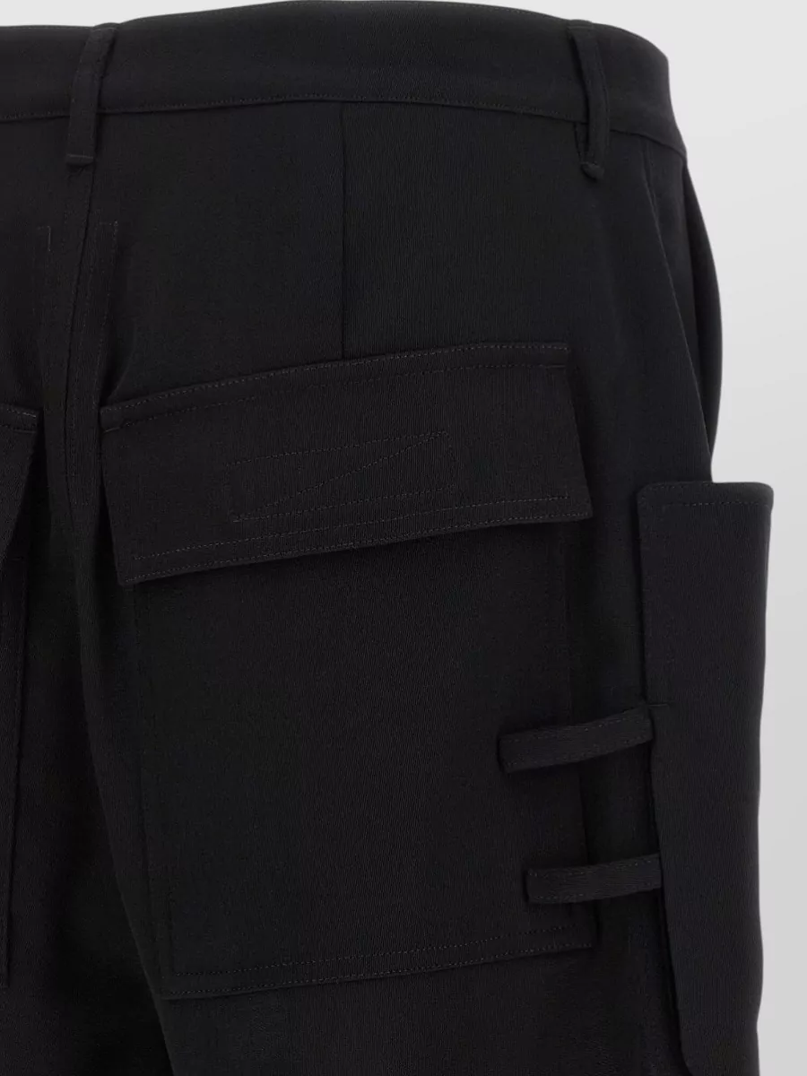 Rick Owens Wool Low-Crotch Wide-Leg Cropped Trousers